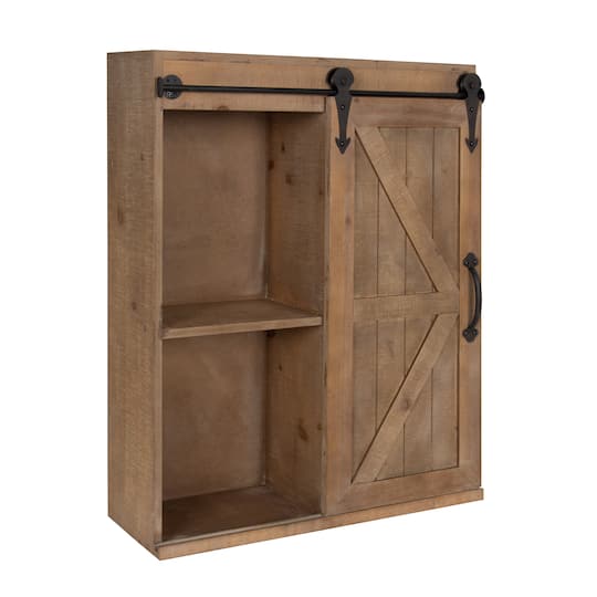 Kate and Laurel Cates Wood Sliding Barn Door Wall Storage Cabinet